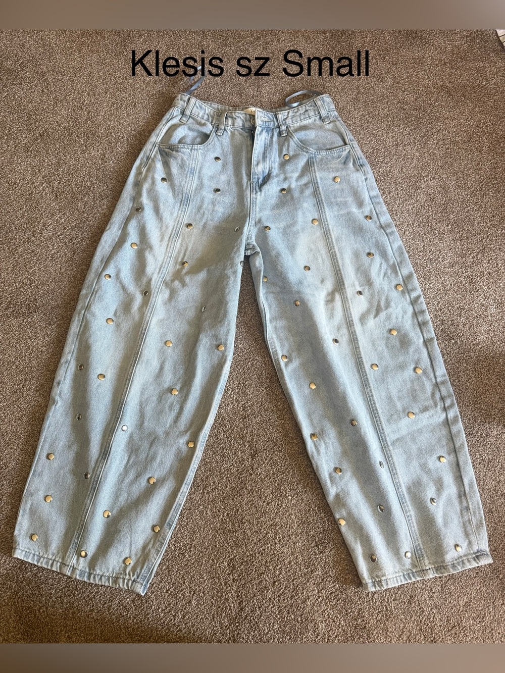 KLESIS Light Blue Studded Women's Jeans - Small